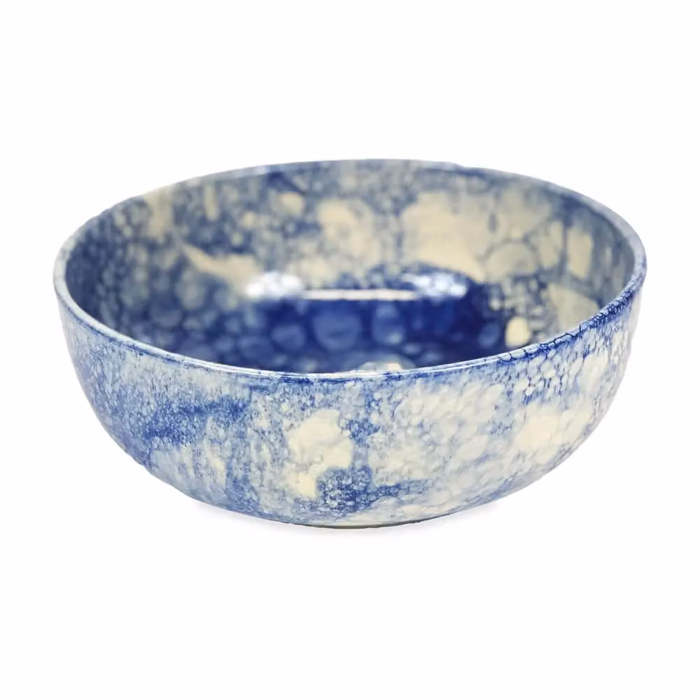 Verano Spanish Ceramics Burbujas Blue and White Ceramic Round Pasta Bowl, Diameter: 23 cm – 2