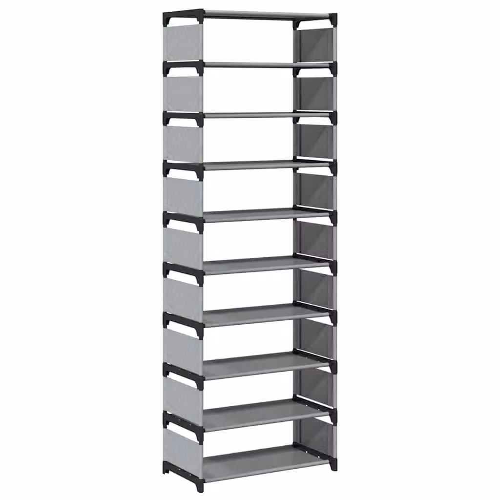 Berkfield Home 10-Tier Shoe Rack in Grey, W/D/H: 54 x 28 x 158 cm – 2
