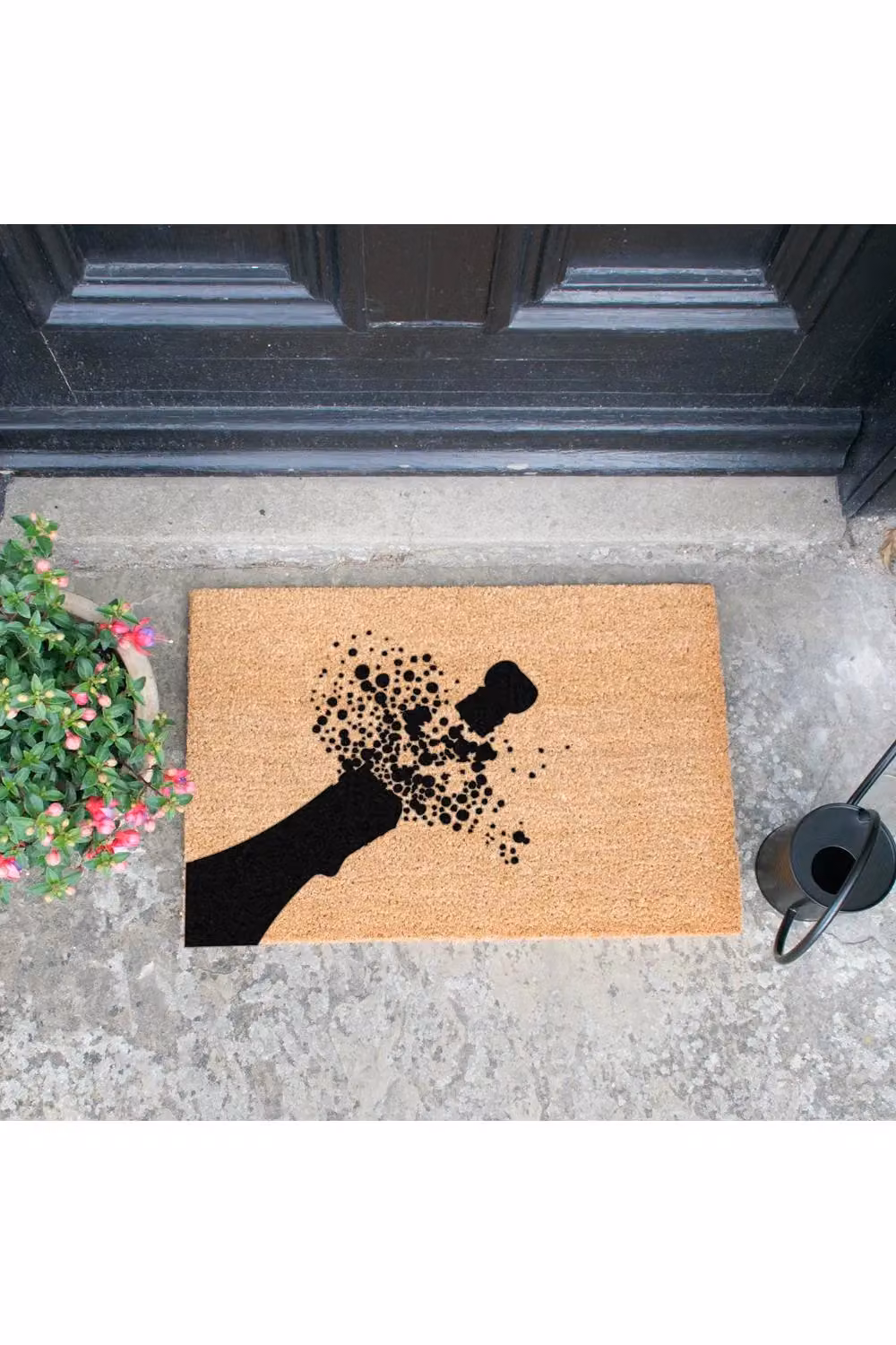 Artsy Mats Champagne Pop Coir Doormat in Black and Brown, W: 60 cm, D: 40 cm – 2