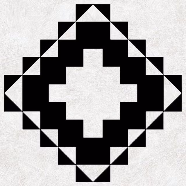 d-c-fix Self-Adhesive Victorian Style Tile Look Floor Vinyl Tiles in Black and White