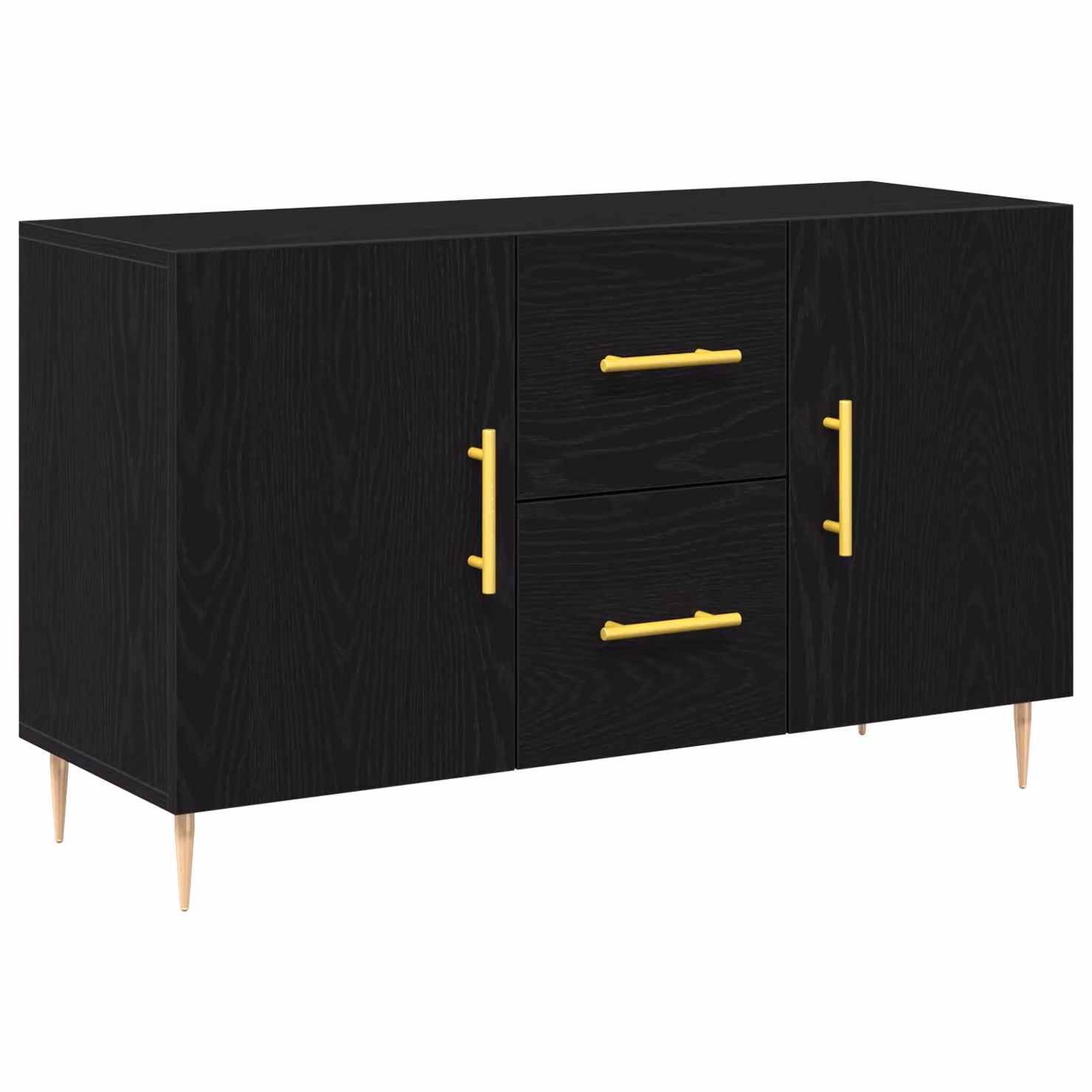 Berkfield Home Black Oak Sideboard with Soft Close Drawers, W/D/H: 100 x 36 x 60 cm – 2