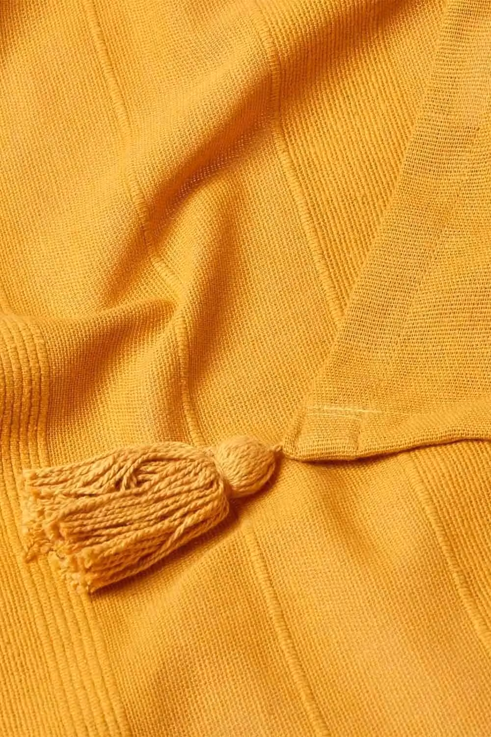 Homescapes Cotton Rajput Ribbed Throw in Yellow, W/D/H: 360 x 255 cm – 3