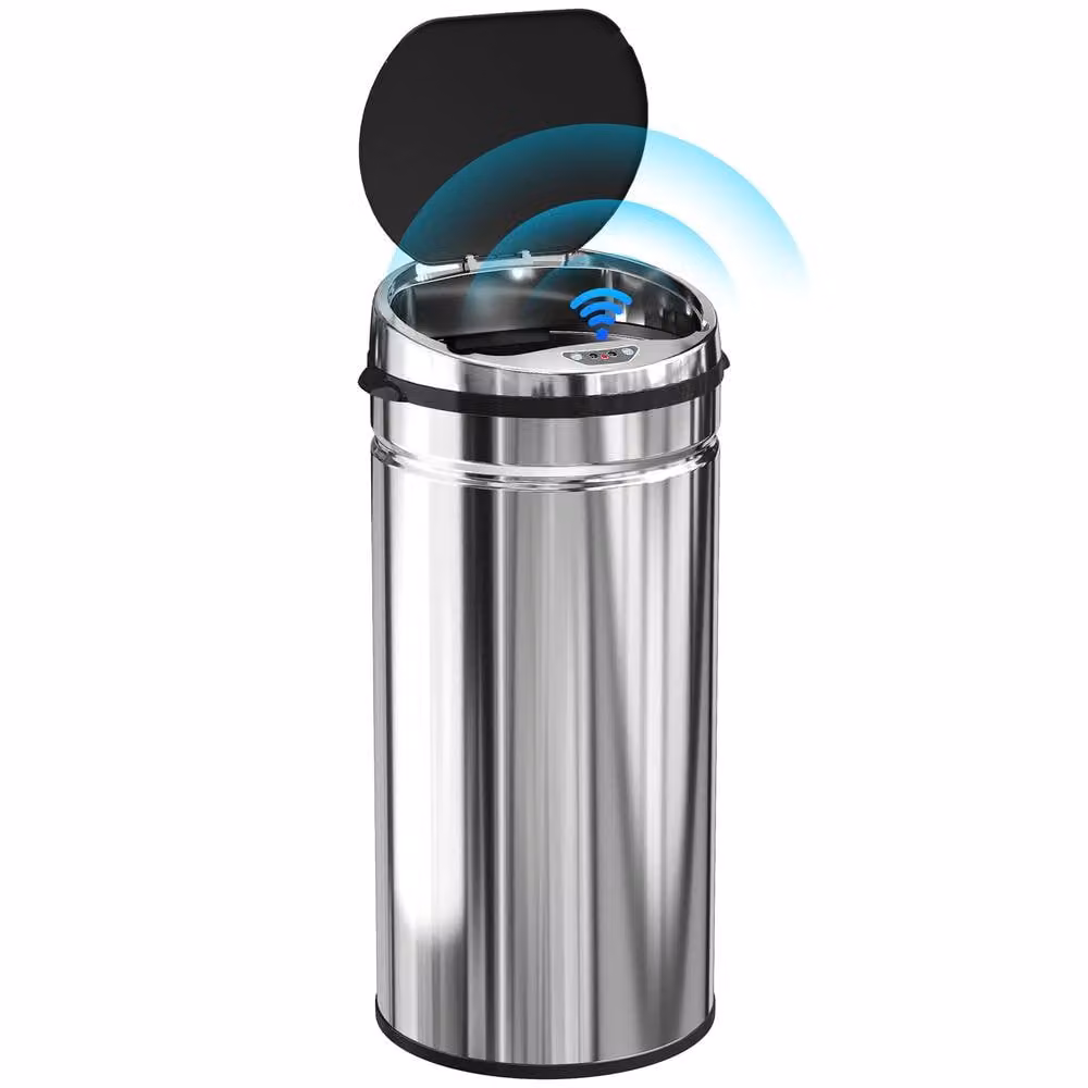 STILVORA 42 L Sensor Rubbish Bin in Silver Stainless Steel with Soft Close and Fingerprint Proof Finish, H: 86.0 cm, W: 30.5 cm, D: 42.0 cm – 4
