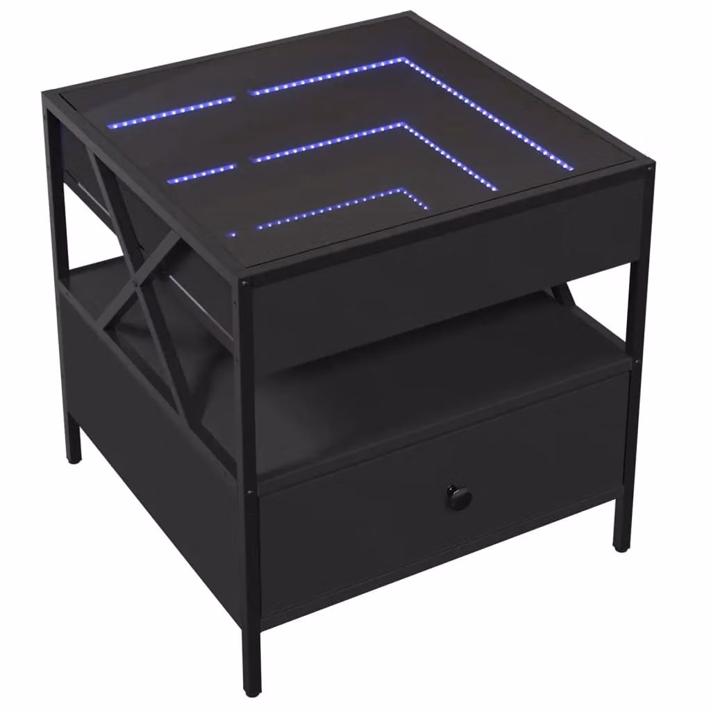 Berkfield Home Infinity LED Coffee Table in Black, W/D/H: 50 x 50 x 51 cm – 3