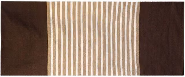 KDMD Woven Indian Cotton Striped Rug in Brown and Beige, W/D/H: 70 x 170 cm – 1