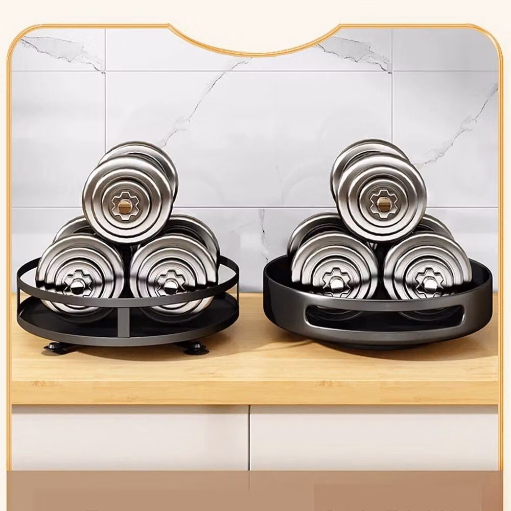 VOGREX Rotating Metal Spice Rack for Kitchen Countertops, Black – 2