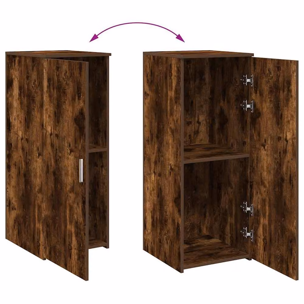 Berkfield Home Modern Wall Mounted Storage Cabinet in Smoked Oak Brown, W/D/H: 40 x 45 x 103.5 cm – 4