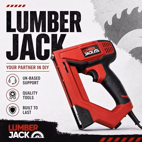 Lumberjack 2 in 1 Electric Brad Nailer and Stapler Gun in Red – 7
