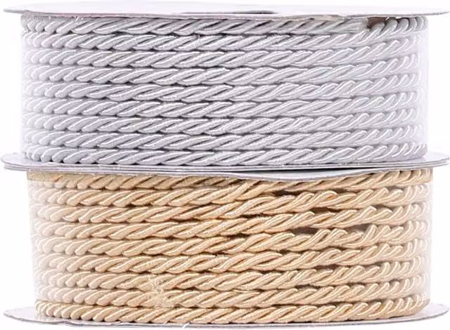Art Studio Rope Style Ribbon in Gold and Silver