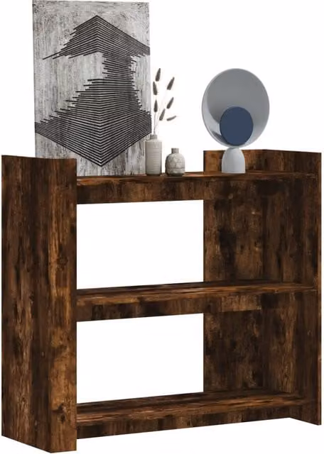 Berkfield Home Smoked Oak Console Table in Brown, W/D/H: 100 x 35 x 90 cm – 1