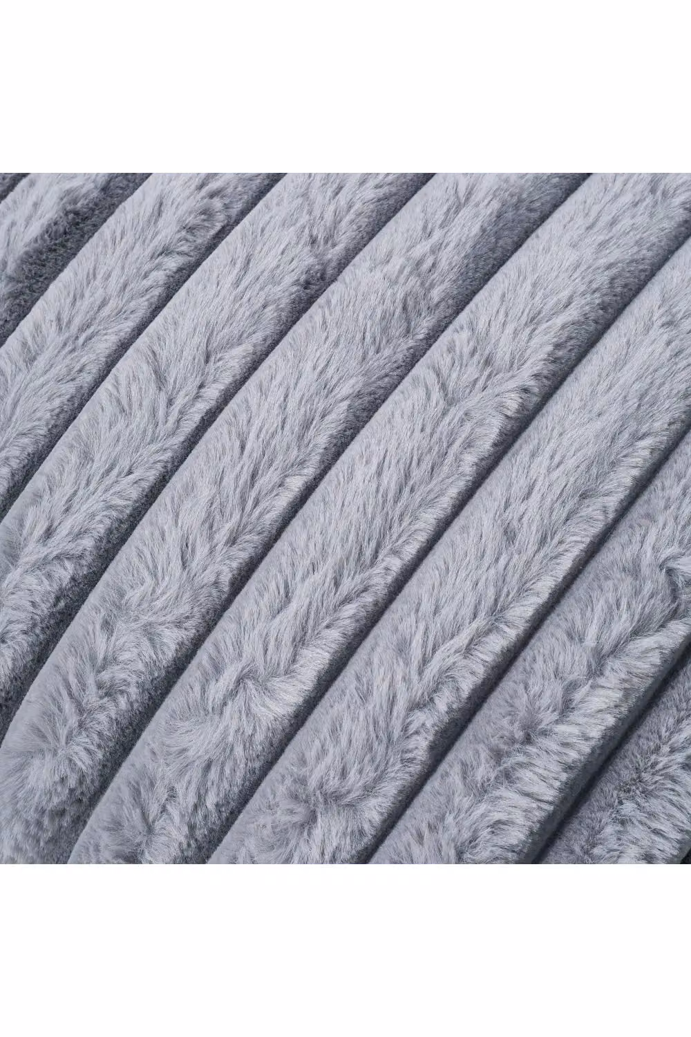 Living and Home Grey Striped Plush Square Throw Pillow, 45 x 45 cm – 3