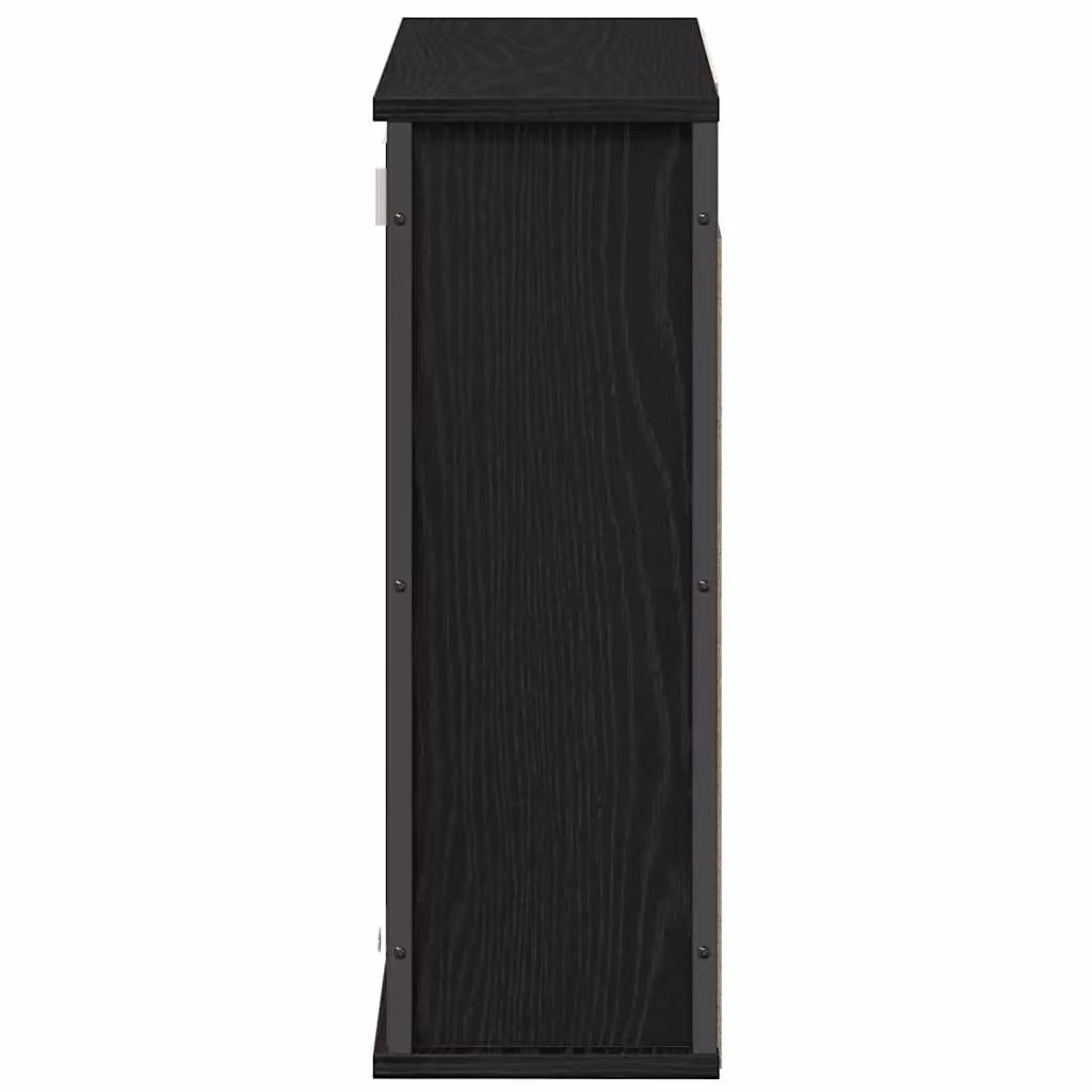 Berkfield Home Black Oak Bathroom Wall Cabinet with Mirror and Internal Shelves, W/D/H: 60 x 21 x 60 cm – 5