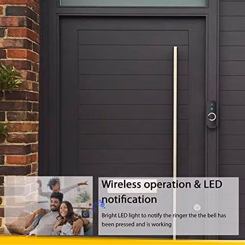 Switched On Products Wireless Plug-in Doorbell Kit with Black Chime and Battery-Operated Button – 4