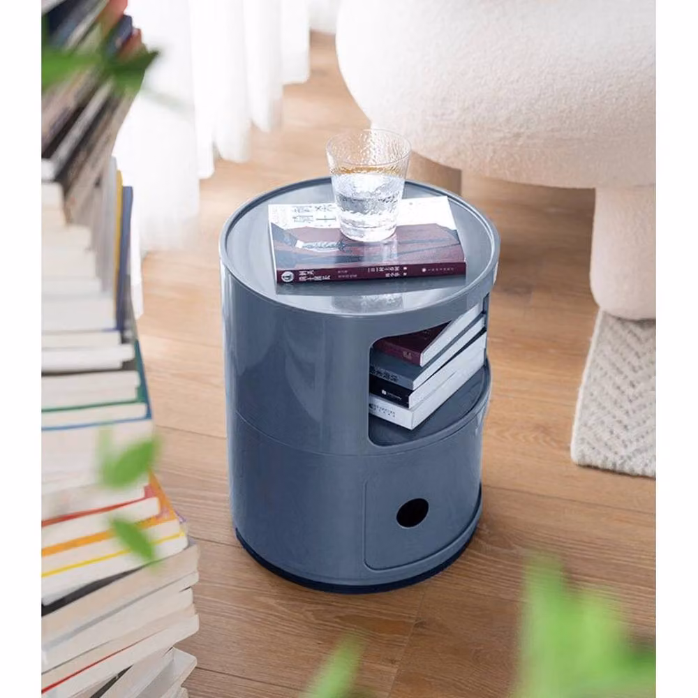 EONLION Round 2 Drawer Chest of Drawers in Grey Plastic – 3