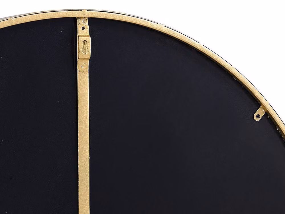 JAFFREL Round Metal Wall Mirror in Gold, Diameter: 80 cm – 3