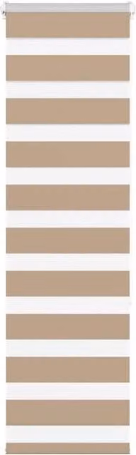 Berkfield Home Zebra Blind in Sand Brown, W: 45 cm, H: 150 cm, Polyester Fabric – 1