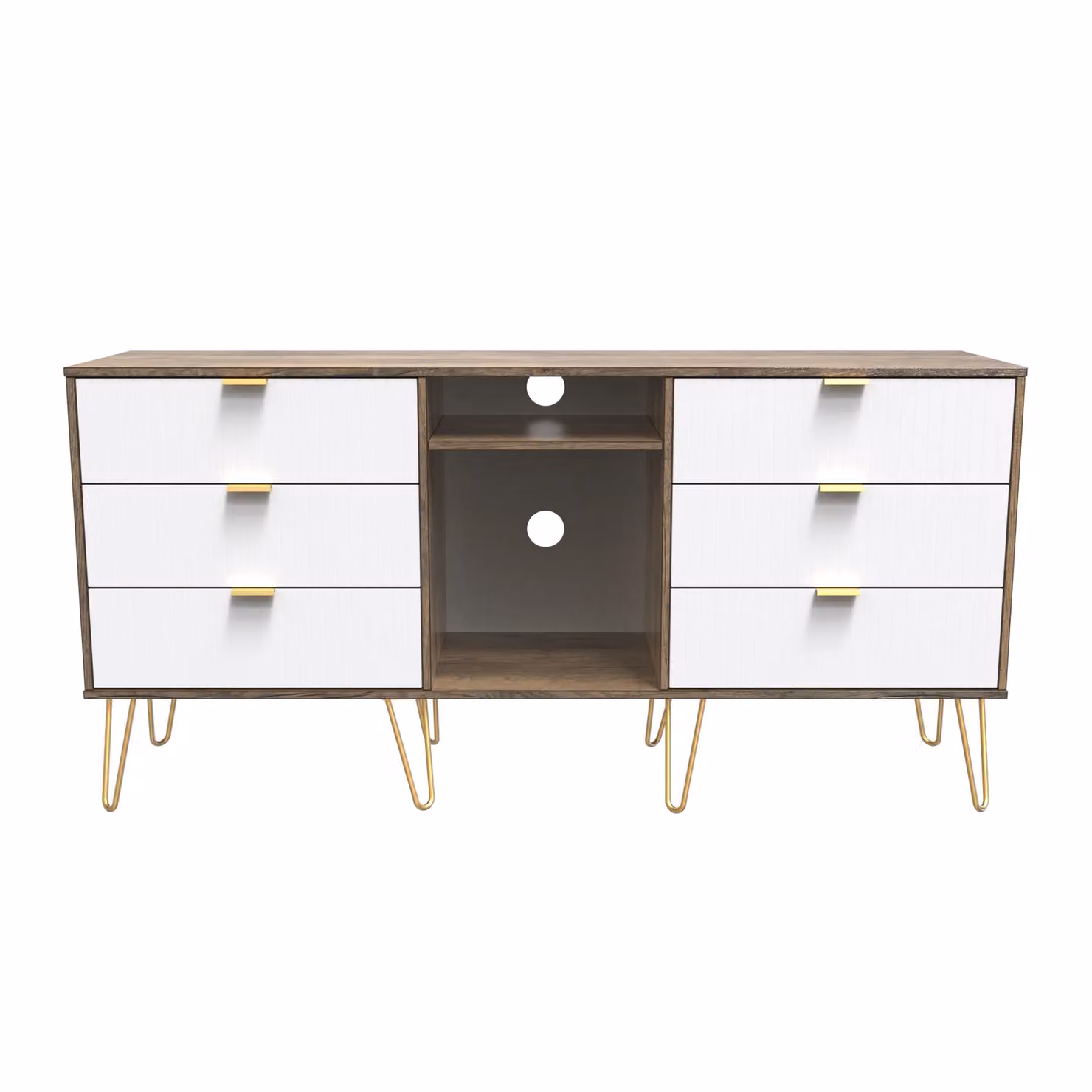 2 U Bexley Ready Assembled 6 Drawer Sideboard in Gold and Multicolour – 2