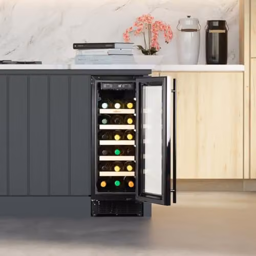 Willow W30WCB 20 Bottle Under Counter Wine Cooler, 60L Built-In Wine Fridge in Black with Touch Control Digital Display and Front Vented Cooling – 2