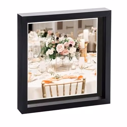 Nicola Spring Black Square Single 3D Box Photo Frame – 1