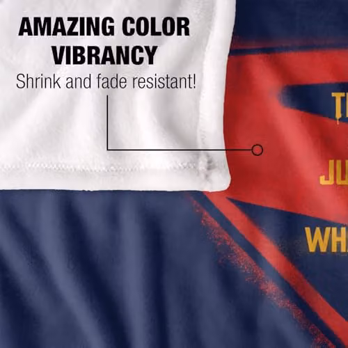 Warner Bros. Supergirl 2026 Truth Justice Whatever Logo Silky Touch Super Soft Fleece Throw Blanket, Multicolour, W: 91 cm, D: 147 cm – 3