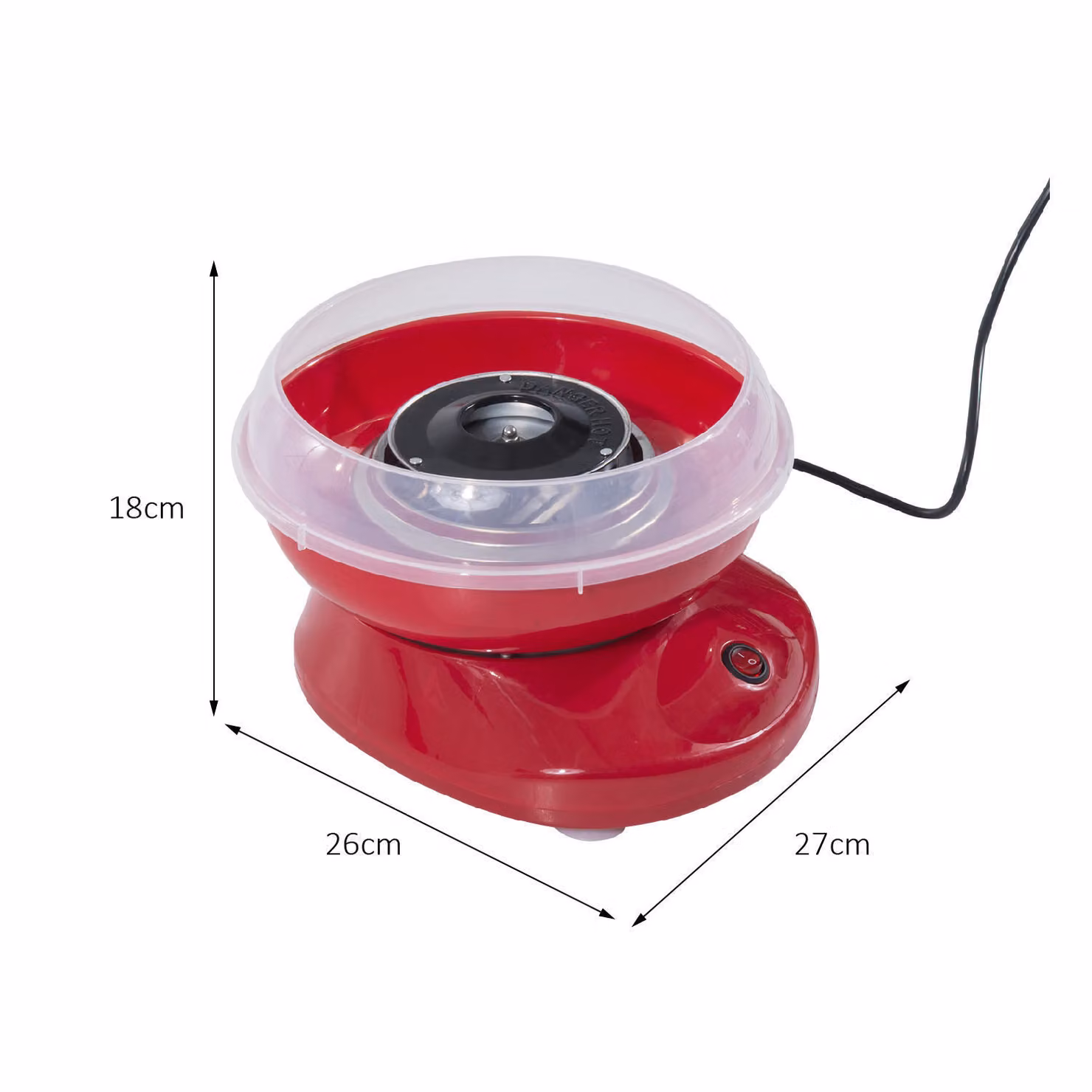 HOMCOM Electric Cotton Candy Maker with 450W Motor and Sugar Scoop in Red – 3