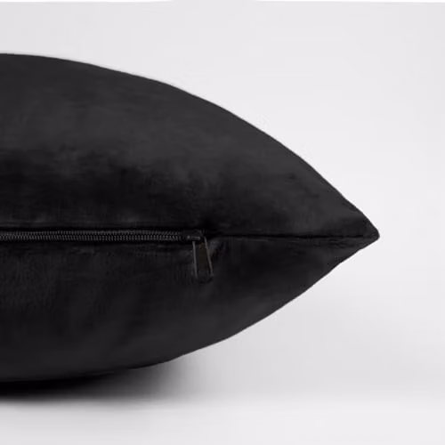 Sienna Set of 2 Matte Velvet Square Cushion Covers, Black, W/D/H: 45 x 45 x 45 cm – 3