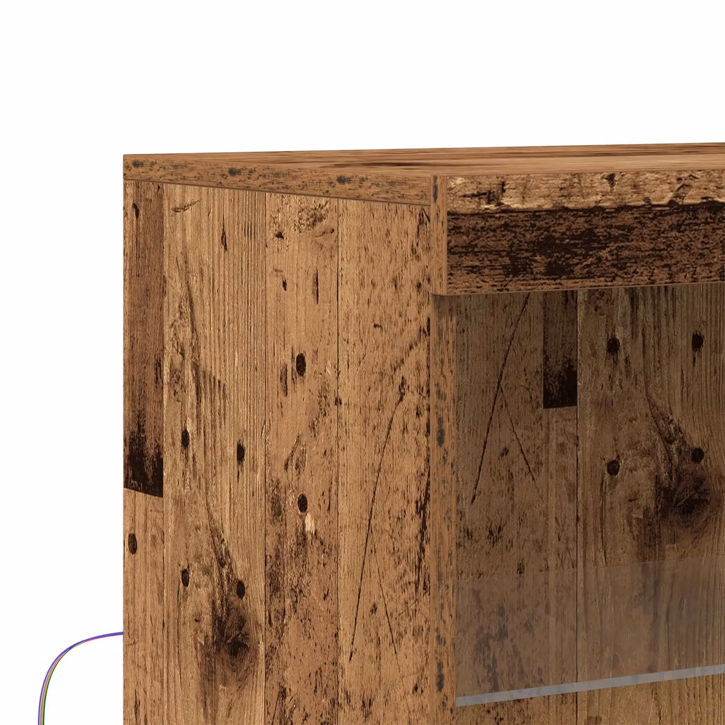 Berkfield Home Rustic Wood Sideboard with Integrated LED Lights in Brown, W/D/H: 60 x 37 x 100 cm – 4