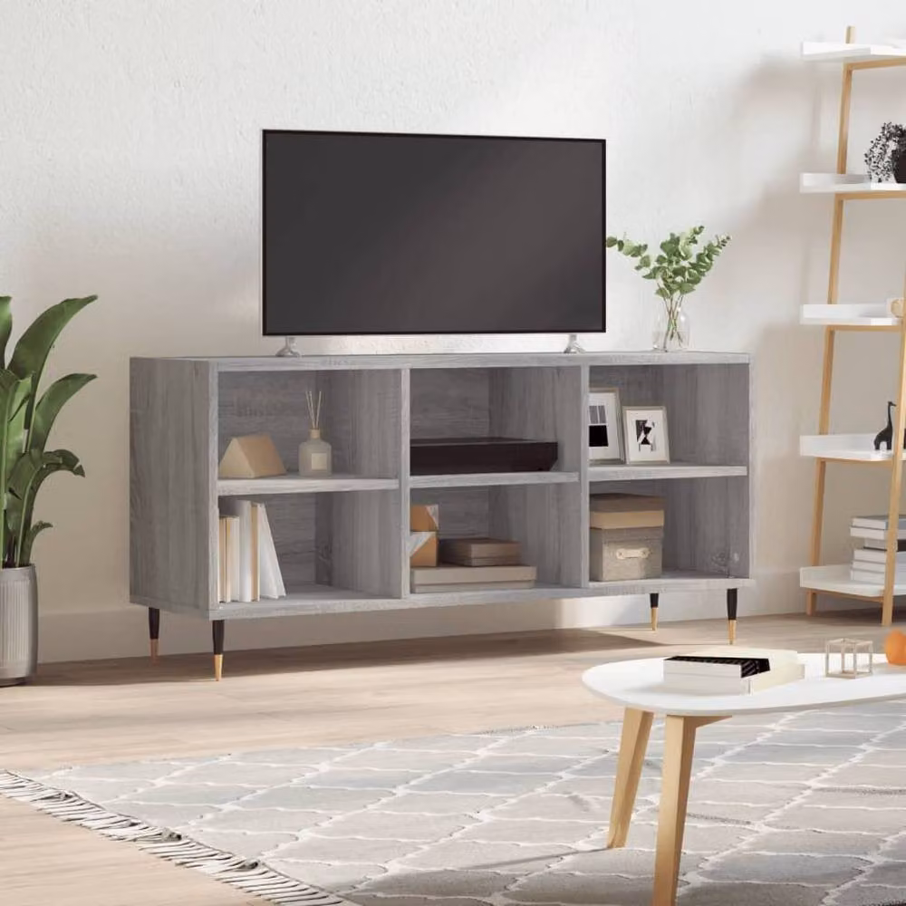 Berkfield Home TV Cabinet in Grey Sonoma, W/D/H: 103.5 x 30 x 50 cm – 2