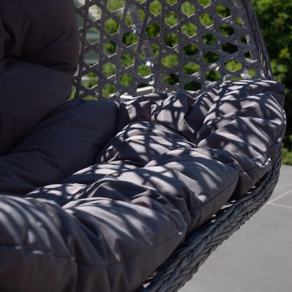 Rosewood & Stone Home Petworth Double Egg Chair, 2 Seater, Dark Grey on Grey – 2