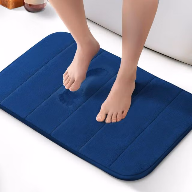 Keplin Memory Foam Bath Mat, Blue, W: 40 cm, D: 60 cm – 1