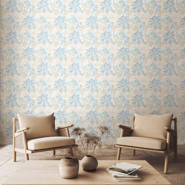 Hoopla Walls Seaweed Garden in Soft Blue