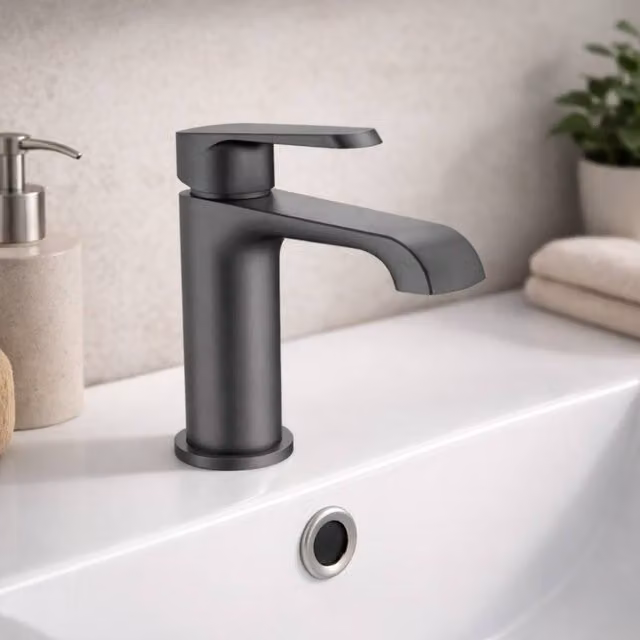 Bathroom Kingdom Montana Gunmetal Grey Single Lever Cloakroom Basin Mixer Tap