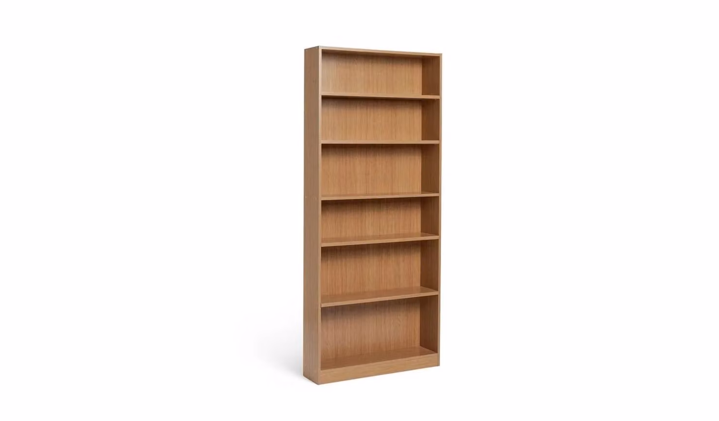 Cheap Furniture Warehouse Maine Oak Effect Bookcase in Brown with Adjustable Shelves, H 180 cm x W 78 cm x D 20 cm