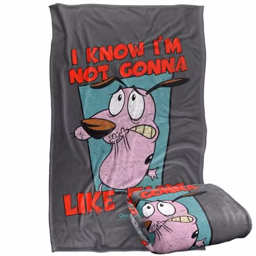 Courage The Cowardly Dog Silky Touch Super Soft Fleece Throw Blanket, Multicolour, W/D/H: 91 x 147 cm