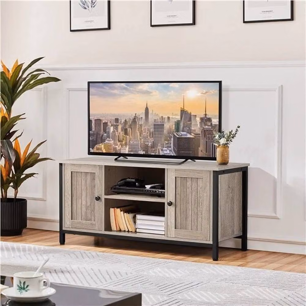 Kelvenix Industrial TV Stand in Brown for TVs up to 50-Inch – 3