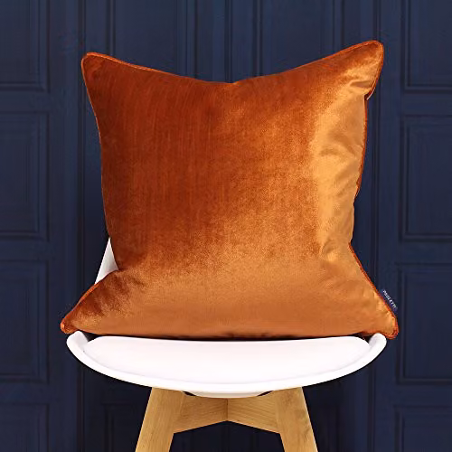 Paoletti Luxe Velvet Square Cushion in Orange, W/D/H: 55 x 55 x 55 cm – 2