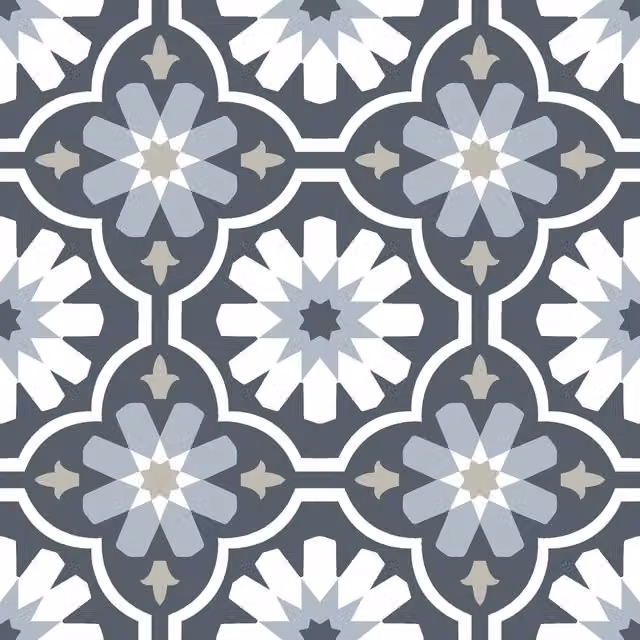 Fine Decor Sevilla Self-Adhesive Vinyl Floor Tiles, Tile Look, Blue, 0.93sqm