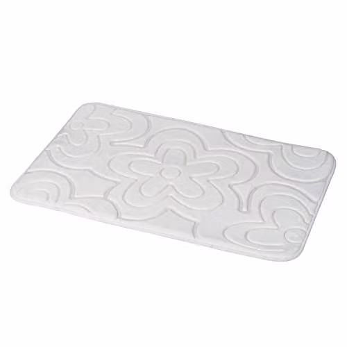 Showerdrape Clover White Memory Foam Non-Slip Bath Mat W/D: 80.0 x 50.0 cm – 1