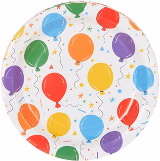 My Party Pack of 8 Multicolour Paper Balloon Plates