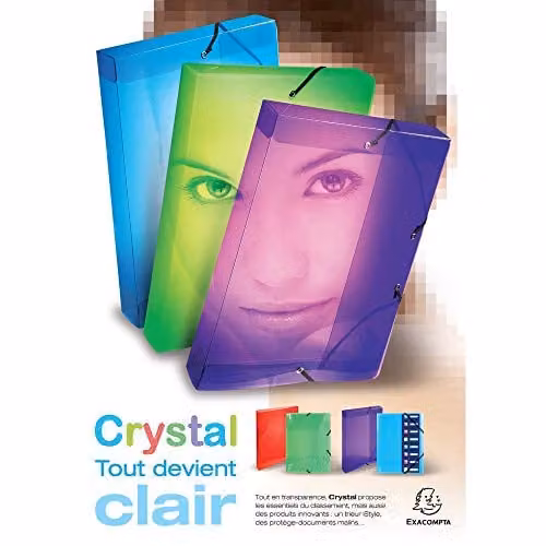 Exacompta Semi-Rigid A4 4-Ring Binder in Transparent Plastic – 2