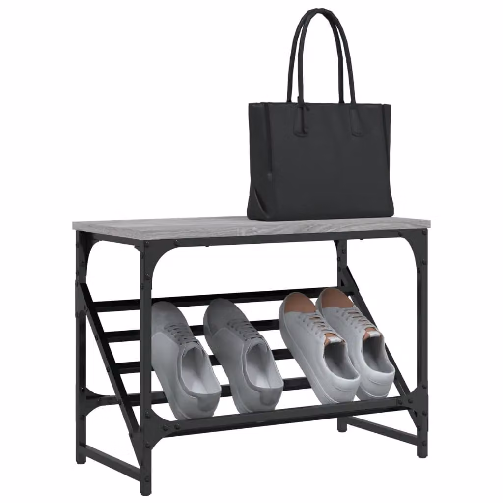 Berkfield Home Grey Sonoma Shoe Rack, W: 60 cm, D: 30 cm, H: 45 cm – 3