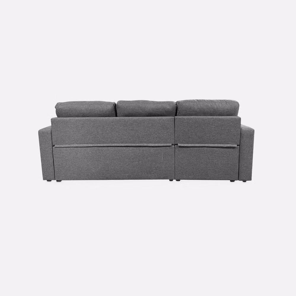 sweeek 3-Seater Reversible Corner Sofa Bed in Grey Fabric, W/D/H: 213.5 x 136.5 x 83.0 cm – 3
