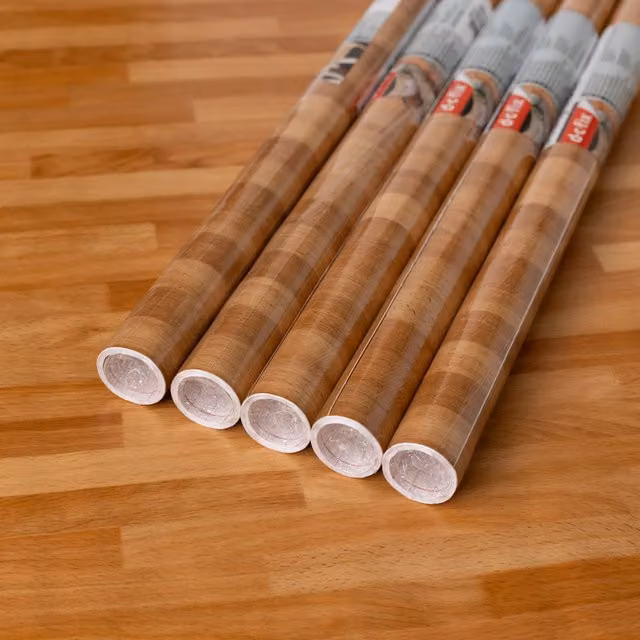 dc fix Butchers Block Self Adhesive Vinyl Wrap for Kitchen Doors and Worktops, Brown, W: 67.5 cm, L: 2 m (Pack of 5)