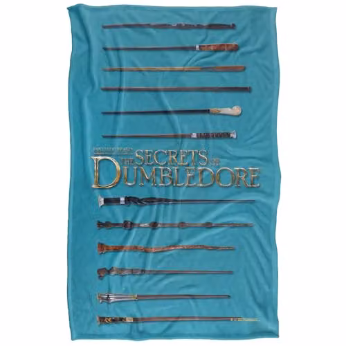 LOGOVISION Fantastic Beasts The Secrets Of Dumbledore Wands Super Soft Silky Touch Fleece Throw Blanket, Multicolour, W: 91 cm, D: 147 cm