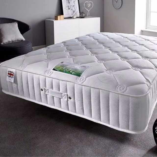 Somnior Beds Ltd 4000 Pacific Aloe Vera Pocket Spring Mattress, Medium Firm, White, W/D: 200 x 200 cm