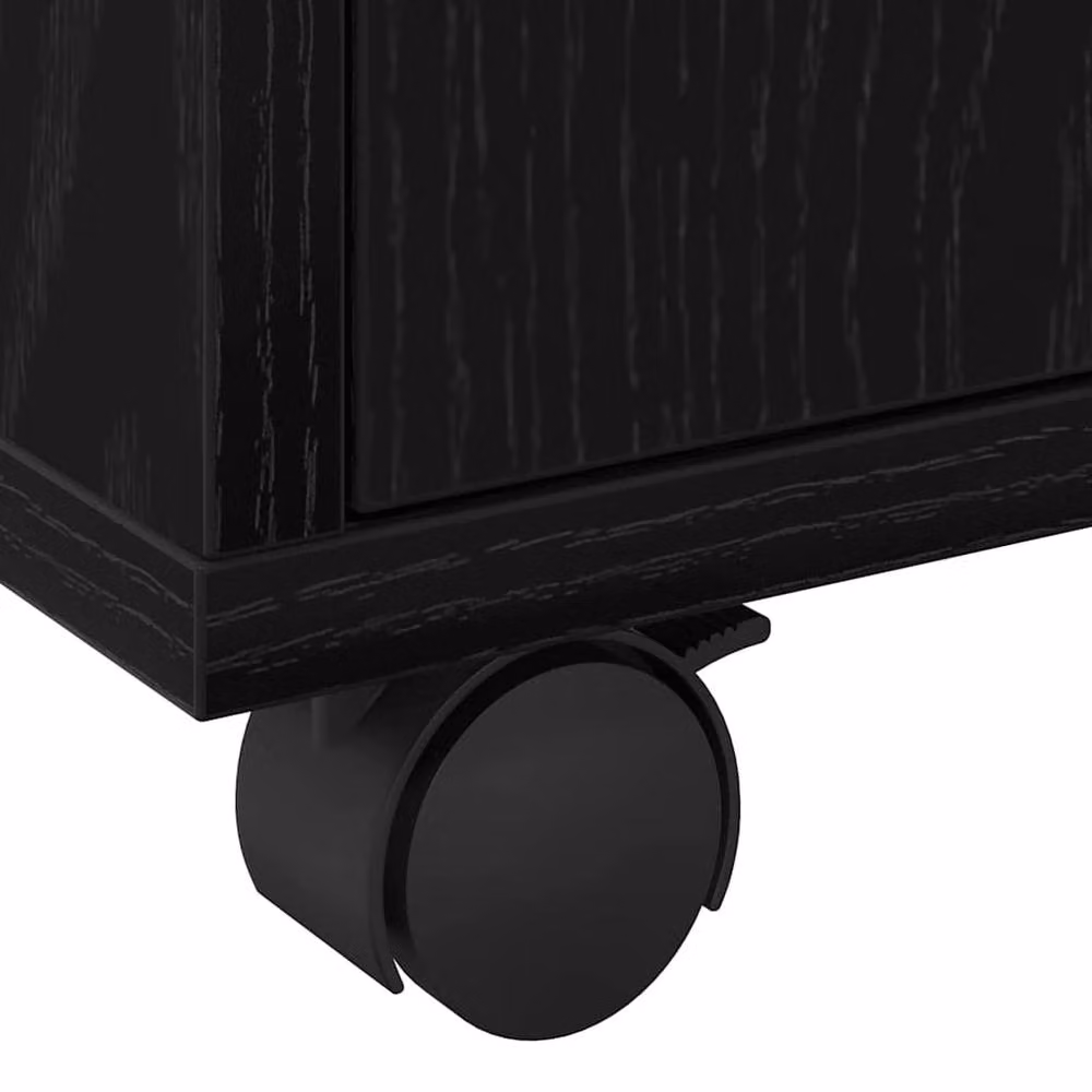 Berkfield Home Rolling Cabinet in Black Oak, W: 55 cm, D: 40 cm, H: 91 cm – 7