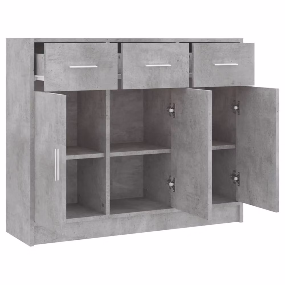 Berkfield Home Sideboard in Concrete Grey, W/D/H: 91 x 28 x 75 cm – 3