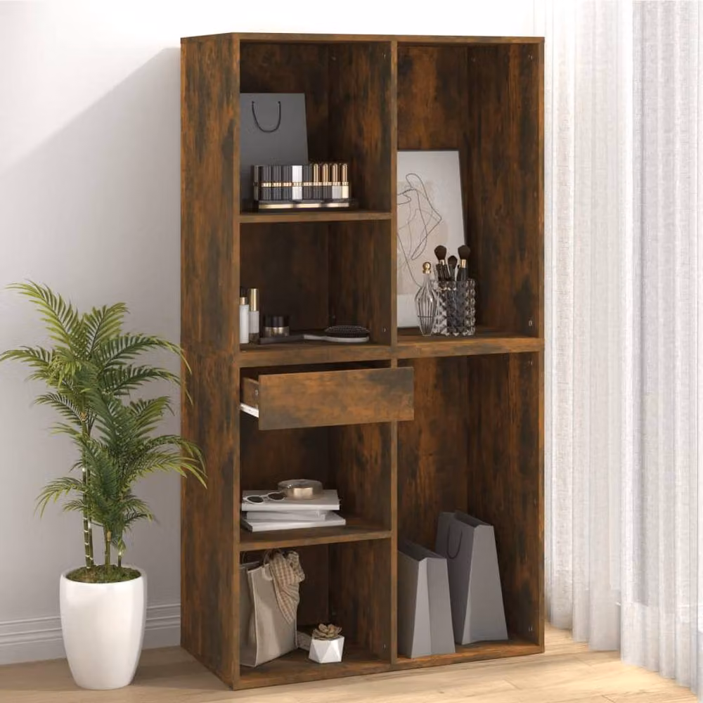 Berkfield Home Cosmetic Cabinet in Smoked Oak Brown, W/D/H: 80 x 40 x 75 cm – 3