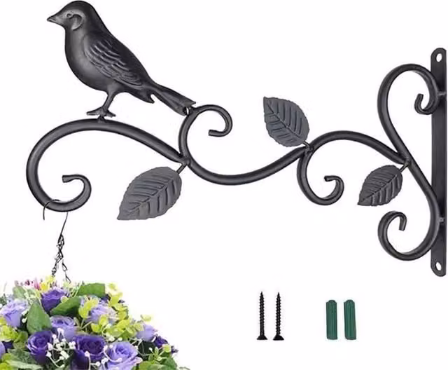 SPETLEK Decorative Metal Hanging Basket Brackets in Black – 1