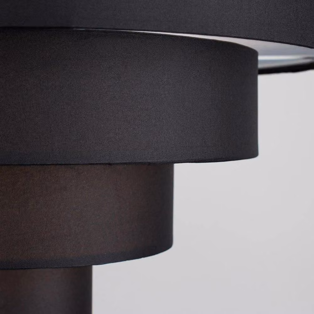 MiniSun Set of 2 Modern Black Fabric Cylinder Ceiling Pendant Light Shades, Shade Width: 40 cm – 3